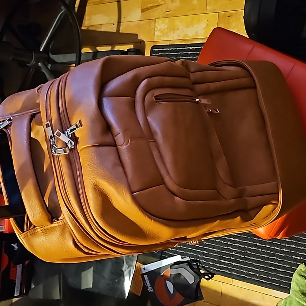 Sole premise sneaker roller bag.